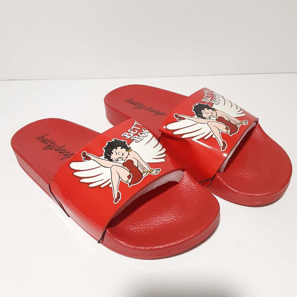 ♥ BETTY BOOP Flip Flops Sandals Thongs Red Angel Wings NEW NWOT Womens 7 ♥ - Picture 4 of 10